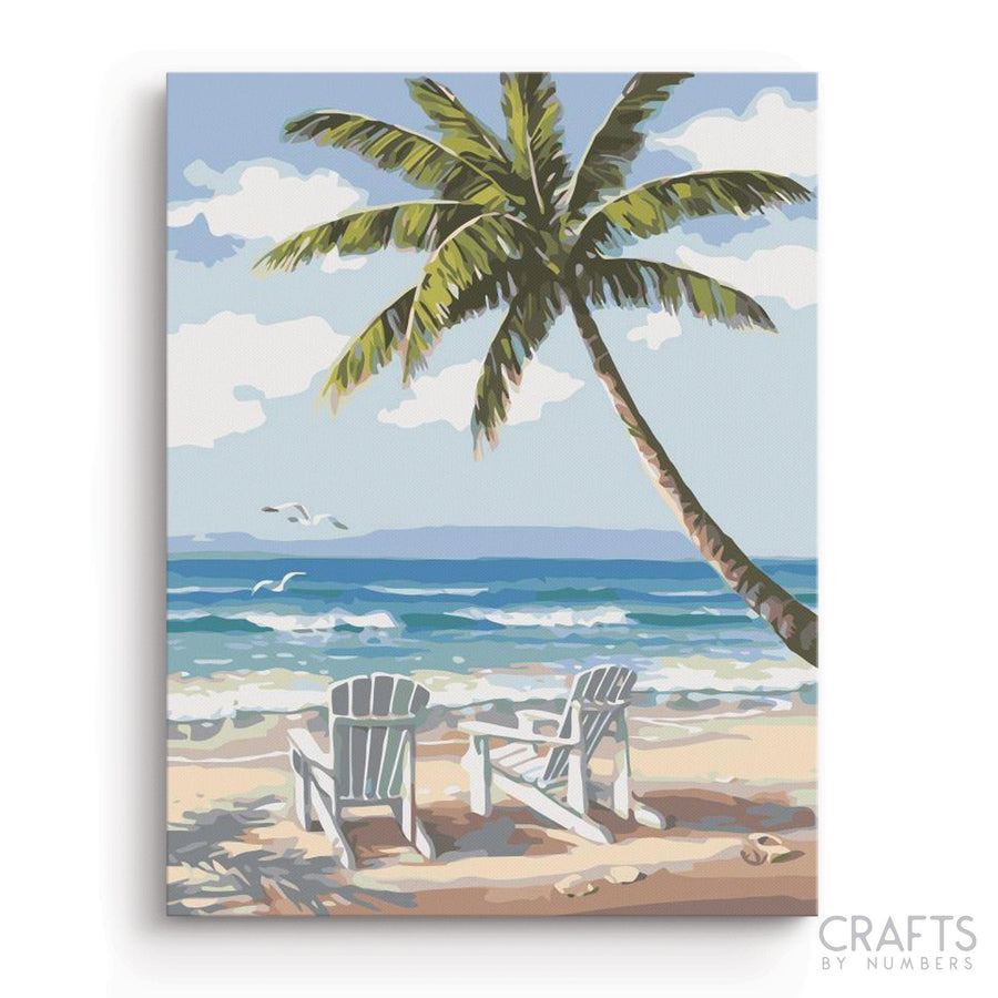 Chairs on Beach - Crafty By Numbers - Paint by Numbers - Paint by Numbers for Adults - Painting - Canvas - Custom Paint by Numbers