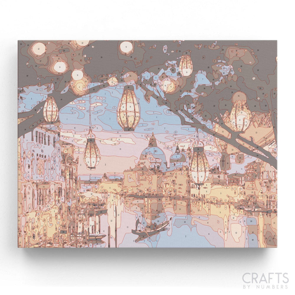 City Lights Of Venice - Crafty By Numbers - Paint by Numbers - Paint by Numbers for Adults - Painting - Canvas - Custom Paint by Numbers