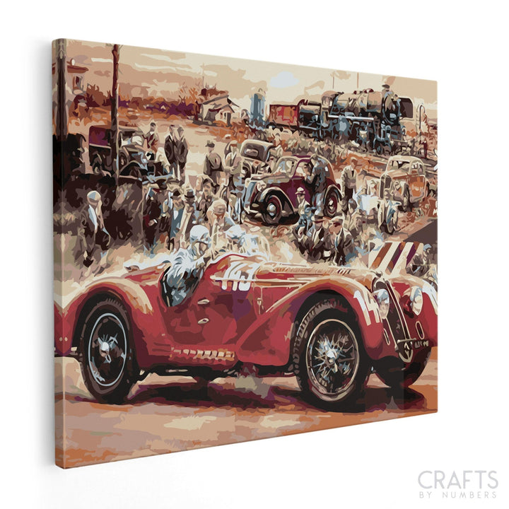 Classic Red Racing Cars - Crafty By Numbers - Paint by Numbers - Paint by Numbers for Adults - Painting - Canvas - Custom Paint by Numbers