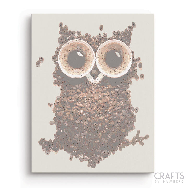 Coffee Owl - Crafty By Numbers - Paint by Numbers - Paint by Numbers for Adults - Painting - Canvas - Custom Paint by Numbers