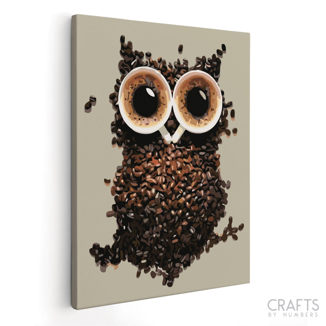 Coffee Owl - Crafty By Numbers - Paint by Numbers - Paint by Numbers for Adults - Painting - Canvas - Custom Paint by Numbers