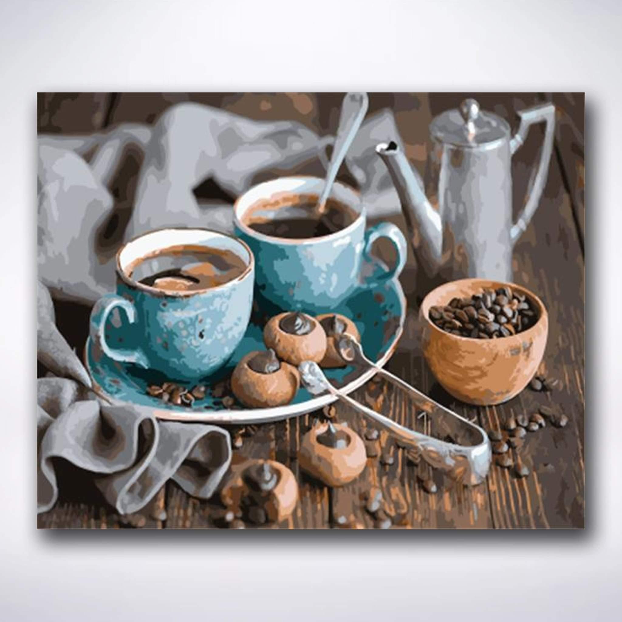 Coffee With Cookies - Crafty By Numbers - Paint by Numbers - Paint by Numbers for Adults - Painting - Canvas - Custom Paint by Numbers