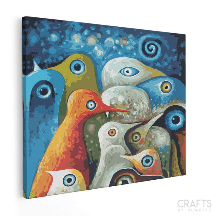 Colorful Abstract Birds - Crafty By Numbers - Paint by Numbers - Paint by Numbers for Adults - Painting - Canvas - Custom Paint by Numbers
