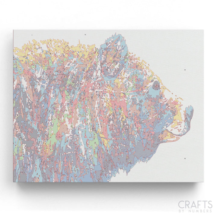 Colorful Bear Abstract - Crafty By Numbers - Paint by Numbers - Paint by Numbers for Adults - Painting - Canvas - Custom Paint by Numbers