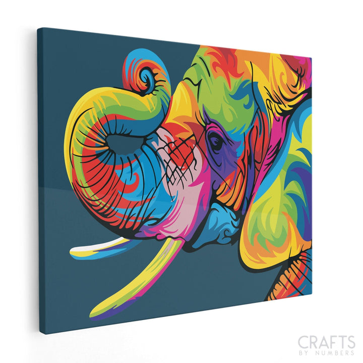 Colorful Elephant - Crafty By Numbers - Paint by Numbers - Paint by Numbers for Adults - Painting - Canvas - Custom Paint by Numbers