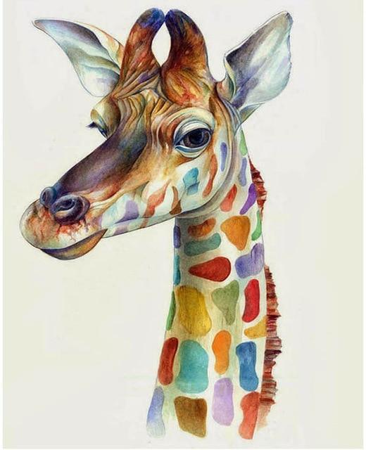 Bunte Giraffe – Crafty By Numbers – Malen nach Zahlen – Malen nach Zahlen für Erwachsene – Gemälde – Leinwand – individuelles Malen nach Zahlen