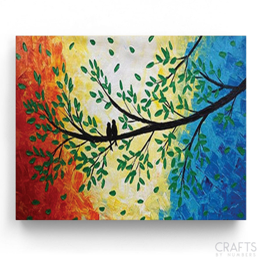 Couple Of Birds On Root - Crafty By Numbers - Paint by Numbers - Paint by Numbers for Adults - Painting - Canvas - Custom Paint by Numbers