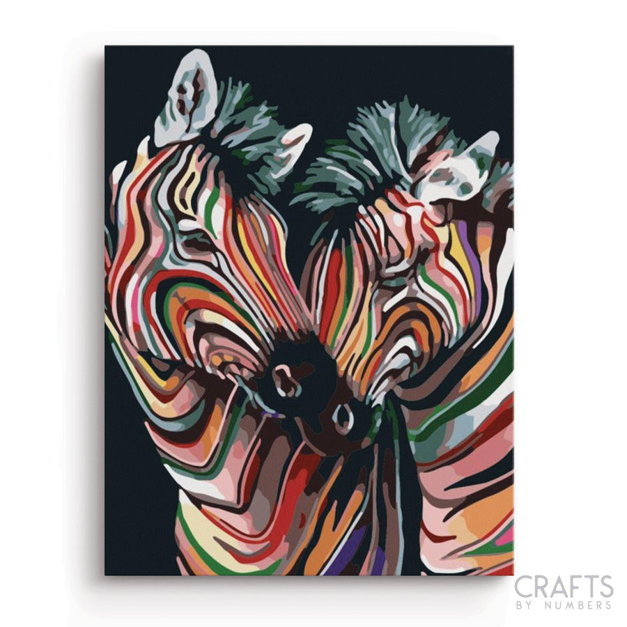 Couple Zebra Art - Crafty By Numbers - Paint by Numbers - Paint by Numbers for Adults - Painting - Canvas - Custom Paint by Numbers