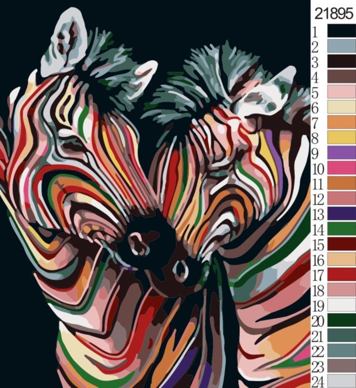 Couple Zebra Art - Crafty By Numbers - Paint by Numbers - Paint by Numbers for Adults - Painting - Canvas - Custom Paint by Numbers
