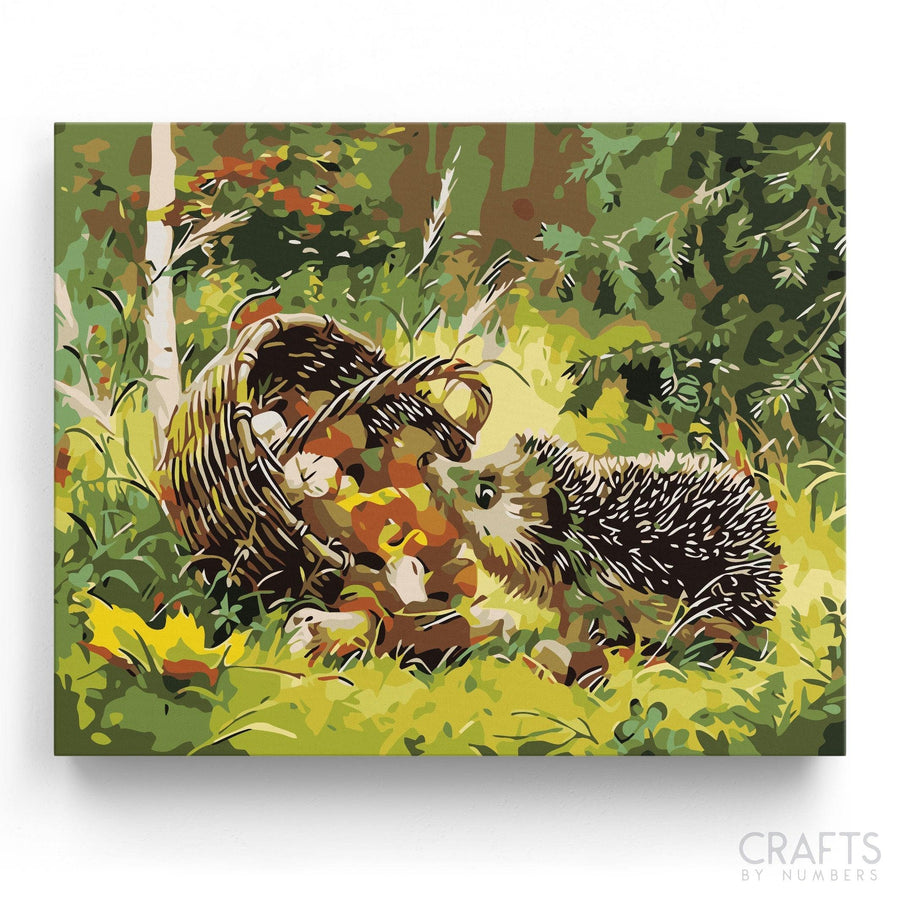 Curious Hedgehog - Crafty By Numbers - Paint by Numbers - Paint by Numbers for Adults - Painting - Canvas - Custom Paint by Numbers