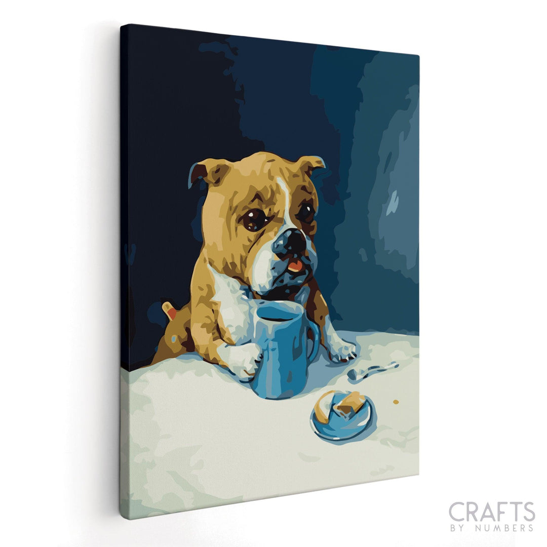 Dog & Coffee - Crafty By Numbers - Paint by Numbers - Paint by Numbers for Adults - Painting - Canvas - Custom Paint by Numbers