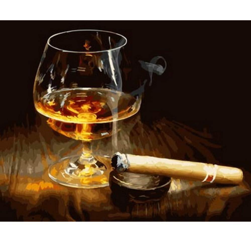 Drink and Cigar numbered canvas before painting
