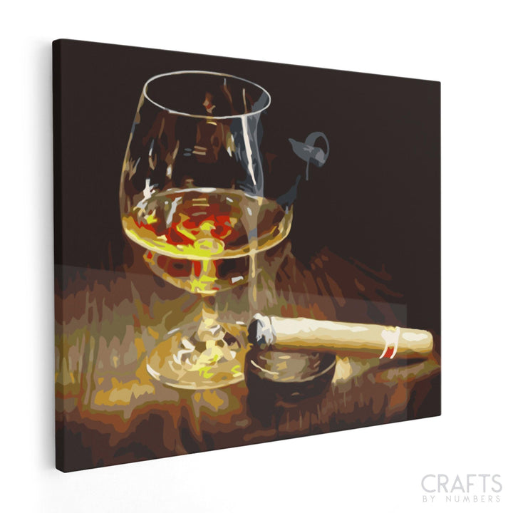 Drink & Cigar - Crafty By Numbers - Paint by Numbers - Paint by Numbers for Adults - Painting - Canvas - Custom Paint by Numbers