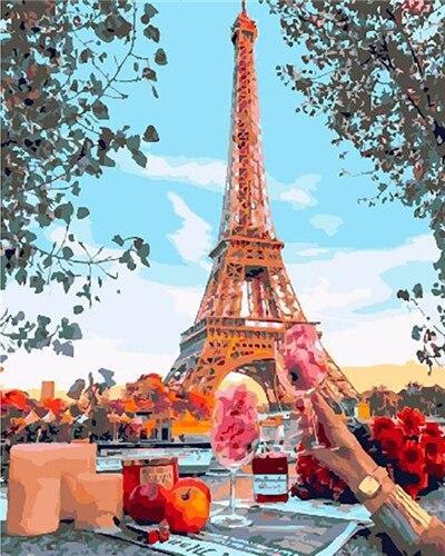 Eiffel Tower - Crafty By Numbers - Paint by Numbers - Paint by Numbers for Adults - Painting - Canvas - Custom Paint by Numbers