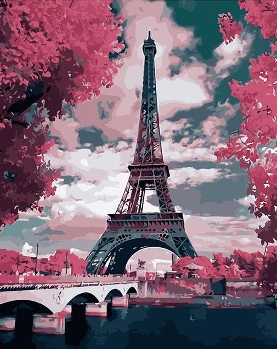Eiffel Tower Landscape - Crafty By Numbers - Paint by Numbers - Paint by Numbers for Adults - Painting - Canvas - Custom Paint by Numbers
