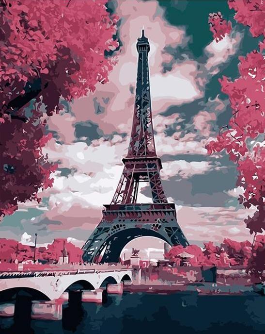 Paisaje de la Torre Eiffel - Crafty By Numbers - Pintura por números - Pintura por números para adultos - Pintura - Lienzo - Pintura personalizada por números