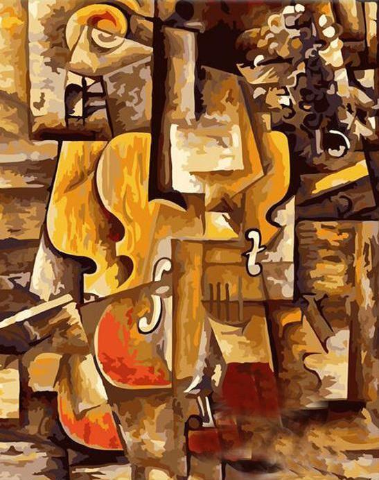Violon - Leonardo Da Vinci - Crafty By Numbers - Peinture par numéros - Peinture par numéros pour adultes - Peinture - Toile - Peinture personnalisée par numéros