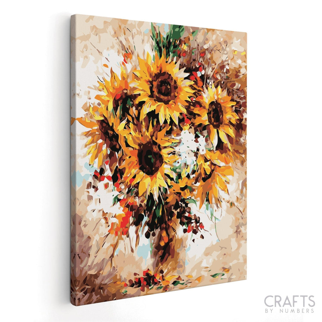 Floral Sunflowers - Crafty By Numbers - Paint by Numbers - Paint by Numbers for Adults - Painting - Canvas - Custom Paint by Numbers