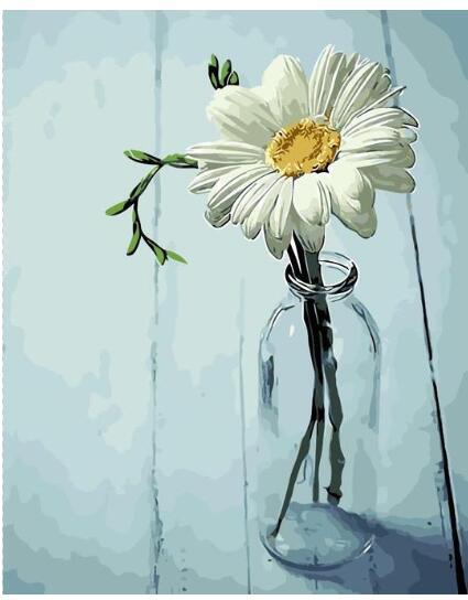 Flor en botella - Crafty By Numbers - Pintura por números - Pintura por números para adultos - Pintura - Lienzo - Pintura personalizada por números