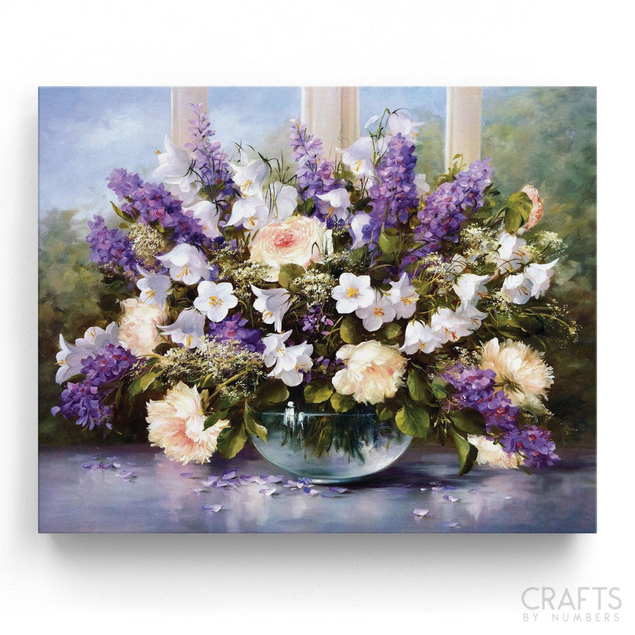 Flowers In The Glass Bowl - Crafty By Numbers - Paint by Numbers - Paint by Numbers for Adults - Painting - Canvas - Custom Paint by Numbers