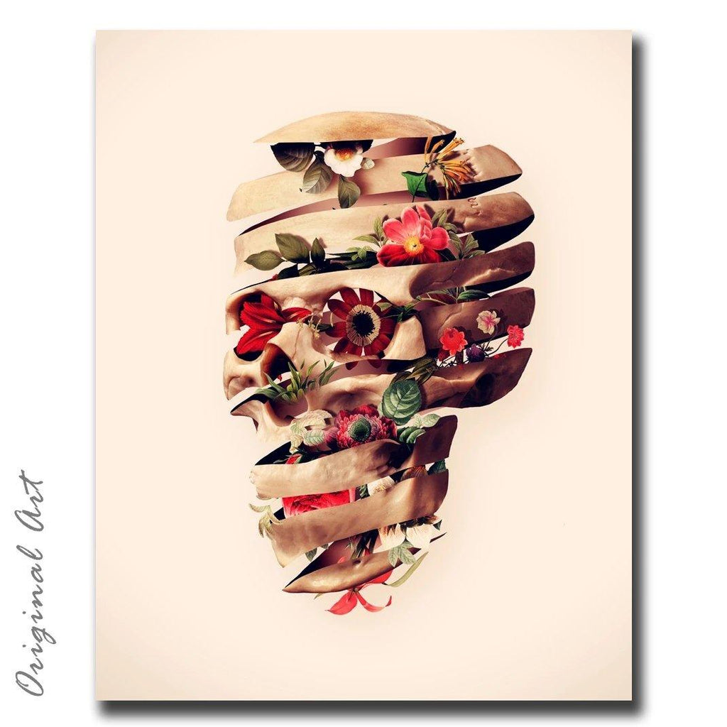 Flowers Skull Art - Crafty By Numbers - Paint by Numbers - Paint by Numbers for Adults - Painting - Canvas - Custom Paint by Numbers