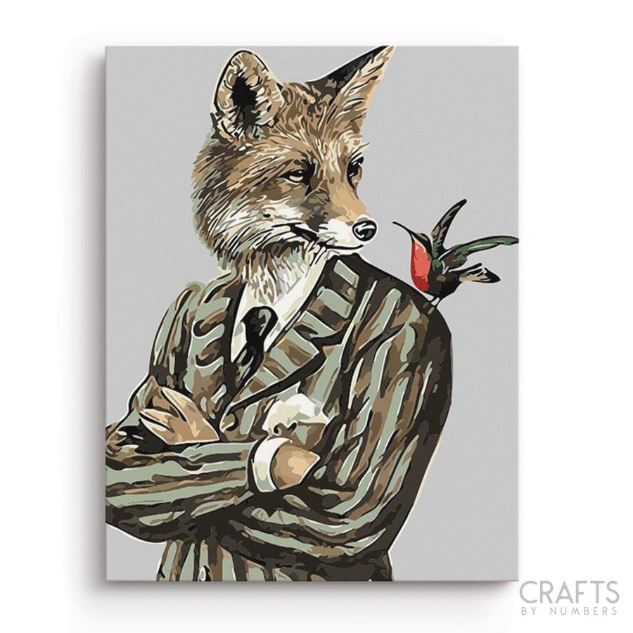 Gentleman Sr. Fox - Crafty By Numbers - Paint by Numbers - Paint by Numbers for Adults - Painting - Canvas - Custom Paint by Numbers