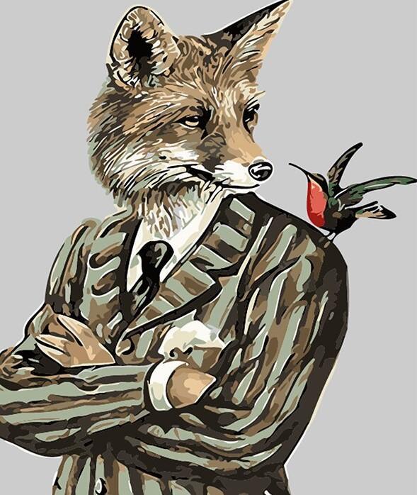 Gentleman Sr. Fox - Crafty By Numbers - Paint by Numbers - Paint by Numbers for Adults - Painting - Canvas - Custom Paint by Numbers