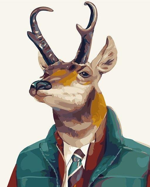 Gentleman Sr. Gazelle – Crafty By Numbers – Malen nach Zahlen – Malen nach Zahlen für Erwachsene – Gemälde – Leinwand – individuelles Malen nach Zahlen
