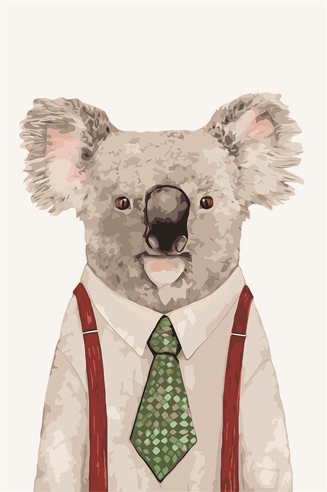 Gentleman Sr. Koala – Crafty By Numbers – Malen nach Zahlen – Malen nach Zahlen für Erwachsene – Gemälde – Leinwand – individuelles Malen nach Zahlen