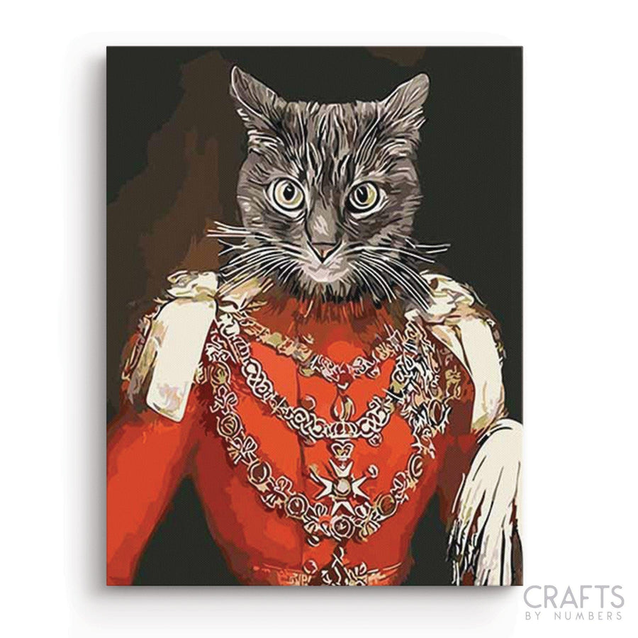 Gentleman Sr. Royal Cat - Crafty By Numbers - Paint by Numbers - Paint by Numbers for Adults - Painting - Canvas - Custom Paint by Numbers