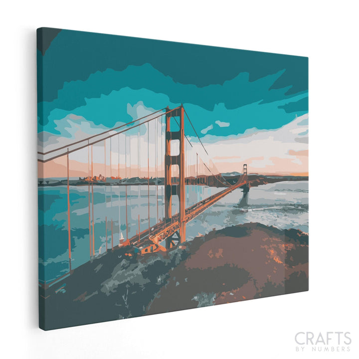Golden Gate Sea - Crafty By Numbers - Paint by Numbers - Paint by Numbers for Adults - Painting - Canvas - Custom Paint by Numbers