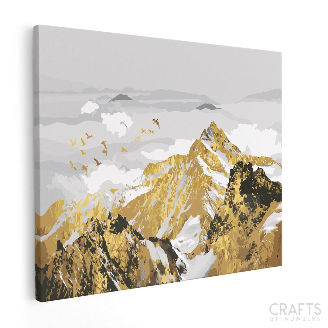 Golden Mountains Landscape - Crafty By Numbers - Paint by Numbers - Paint by Numbers for Adults - Painting - Canvas - Custom Paint by Numbers