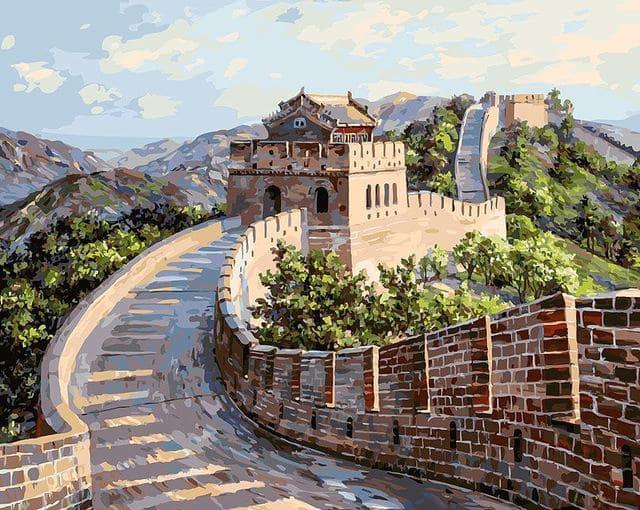 Great Wall Of China Art - Crafty By Numbers - Paint by Numbers - Paint by Numbers for Adults - Painting - Canvas - Custom Paint by Numbers
