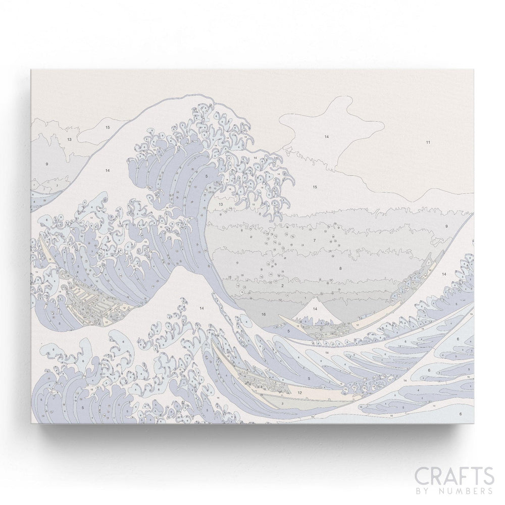 Great Wave off Kanagawa - Hokusai - Crafty By Numbers - Paint by Numbers - Paint by Numbers for Adults - Painting - Canvas - Custom Paint by Numbers