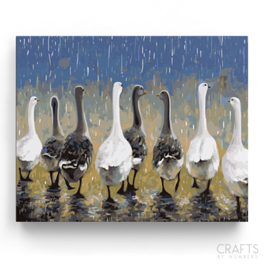 Group of Goose - Crafty By Numbers - Paint by Numbers - Paint by Numbers for Adults - Painting - Canvas - Custom Paint by Numbers