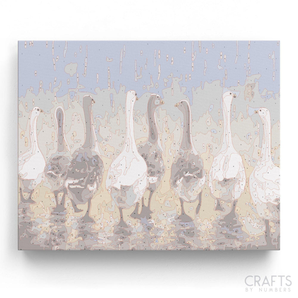 Group of Goose - Crafty By Numbers - Paint by Numbers - Paint by Numbers for Adults - Painting - Canvas - Custom Paint by Numbers
