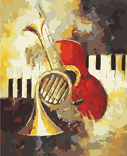 Guitar, Trumpet & Piano - Crafty By Numbers - Paint by Numbers - Paint by Numbers for Adults - Painting - Canvas - Custom Paint by Numbers