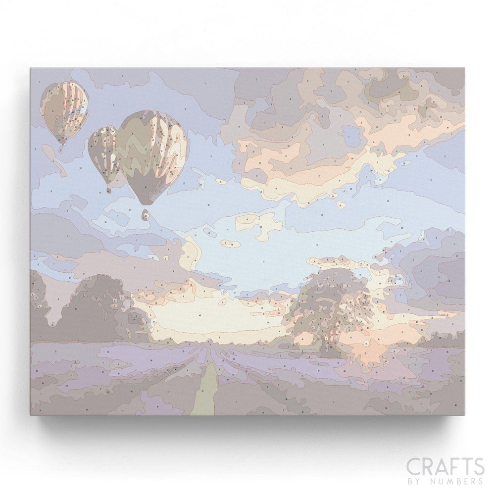 Hot Air Balloon Sunset - Crafty By Numbers - Paint by Numbers - Paint by Numbers for Adults - Painting - Canvas - Custom Paint by Numbers