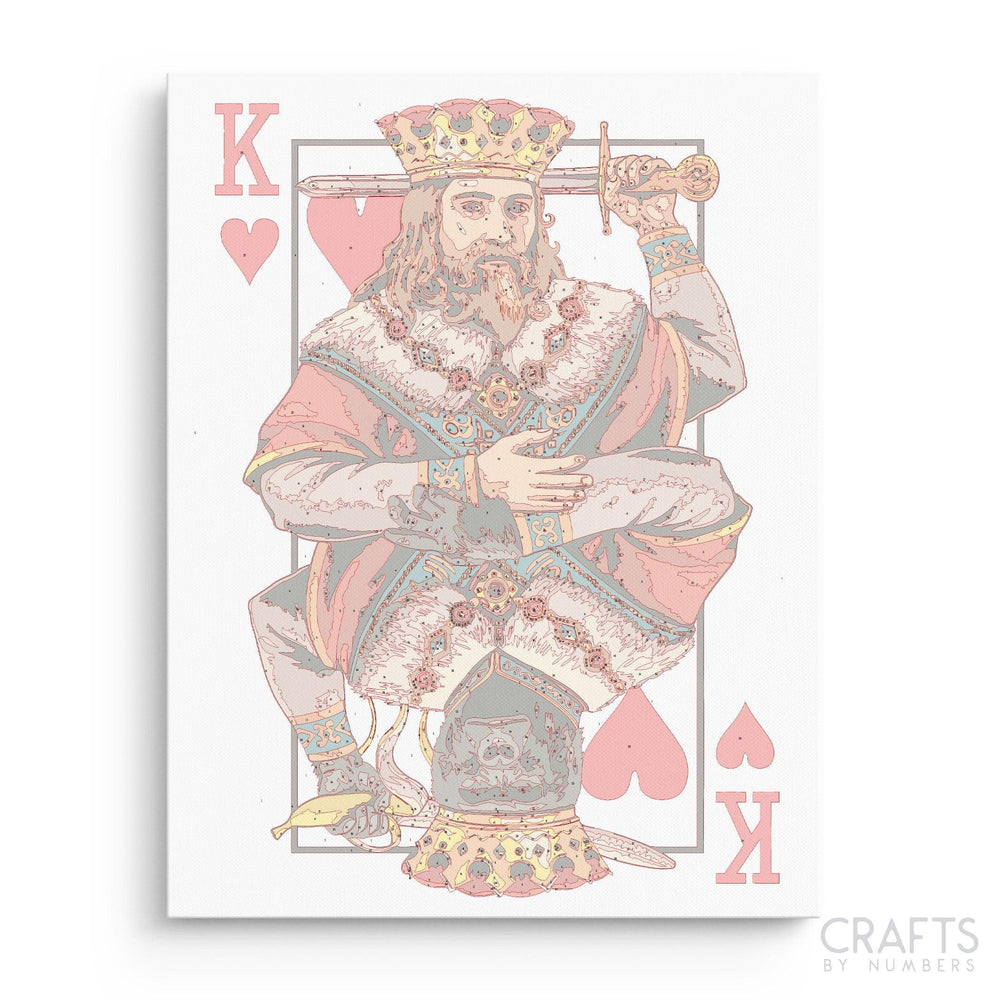 King of Hearts Card - Crafty By Numbers - Paint by Numbers - Paint by Numbers for Adults - Painting - Canvas - Custom Paint by Numbers