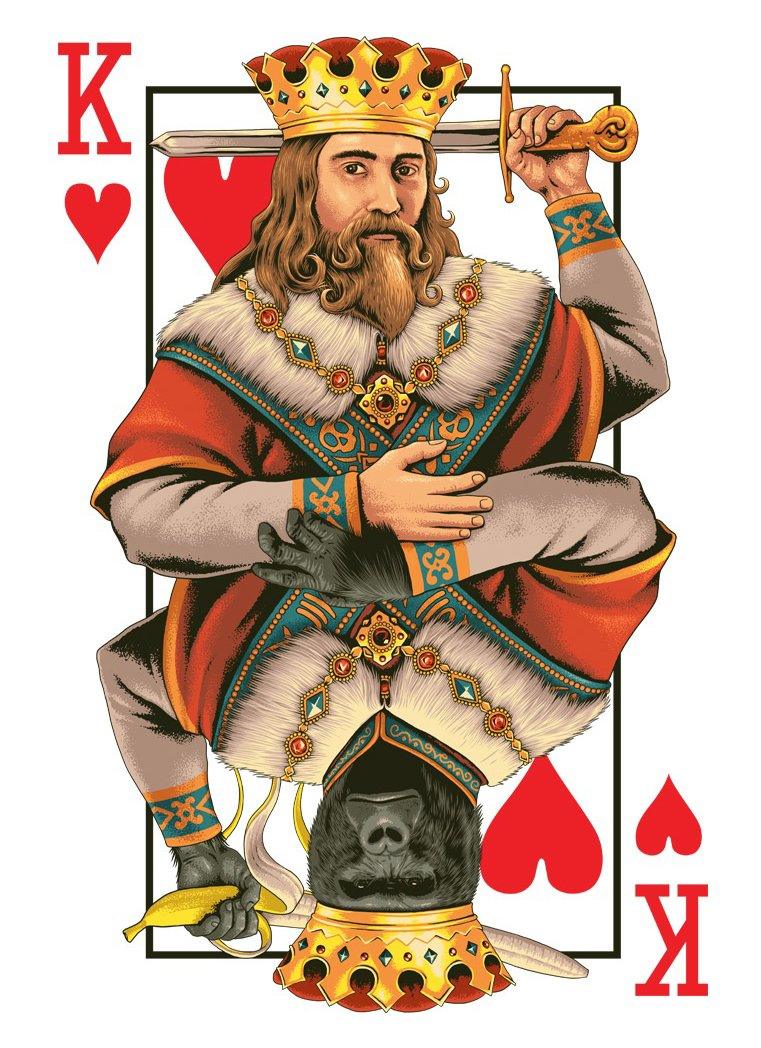 King of Hearts Card numbered canvas ready for painting