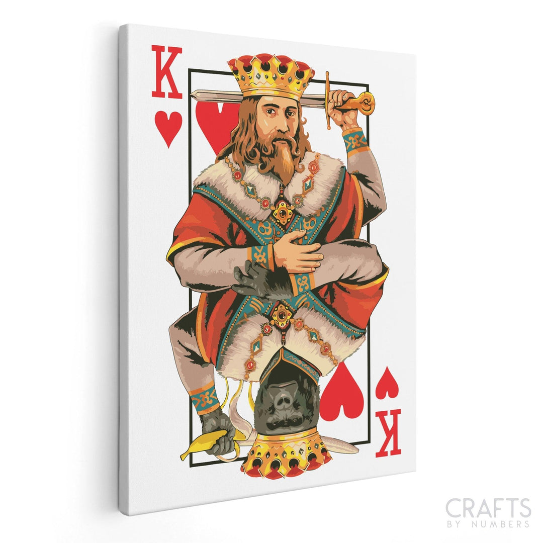 King of Hearts Card - Crafty By Numbers - Paint by Numbers - Paint by Numbers for Adults - Painting - Canvas - Custom Paint by Numbers