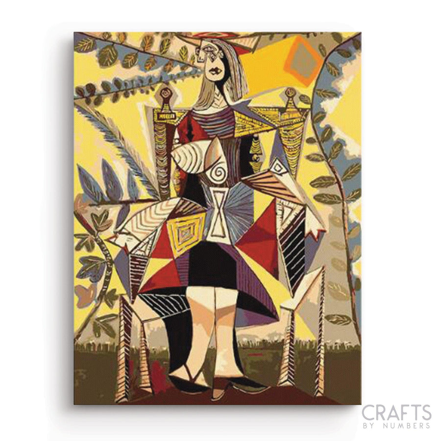 Kobieta Siedząca W Ogrodzie - Pablo Picasso - Crafty By Numbers - Paint by Numbers - Paint by Numbers for Adults - Painting - Canvas - Custom Paint by Numbers