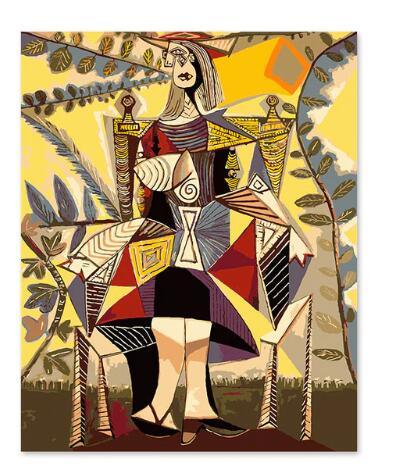 Kobieta Siedząca W Ogrodzie - Pablo Picasso - Crafty By Numbers - Paint by Numbers - Paint by Numbers for Adults - Painting - Canvas - Custom Paint by Numbers