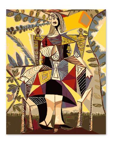 Kobieta Siedząca W Ogrodzie numbered canvas before painting
