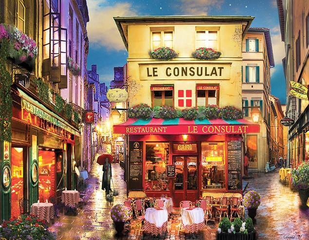 Le Consulat Restaurant Views - Crafty By Numbers - Paint by Numbers - Paint by Numbers for Adults - Painting - Canvas - Custom Paint by Numbers