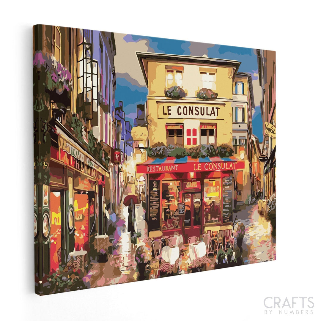 Le Consulat Restaurant Views - Crafty By Numbers - Paint by Numbers - Paint by Numbers for Adults - Painting - Canvas - Custom Paint by Numbers