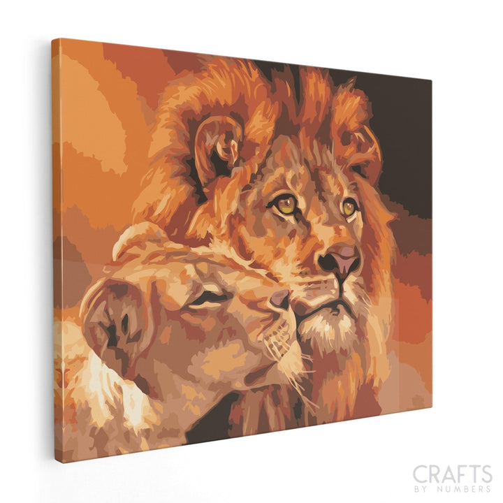 Lion & Lioness - Crafty By Numbers - Paint by Numbers - Paint by Numbers for Adults - Painting - Canvas - Custom Paint by Numbers