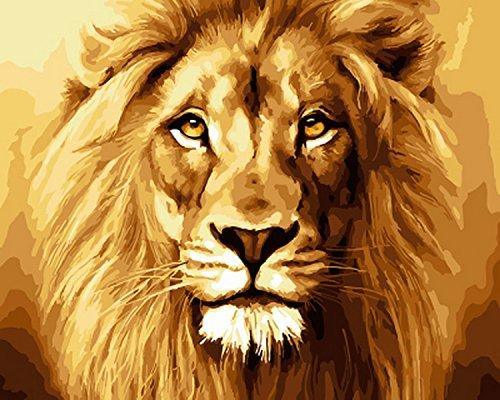 Golden Lion numbered canvas ready for painting