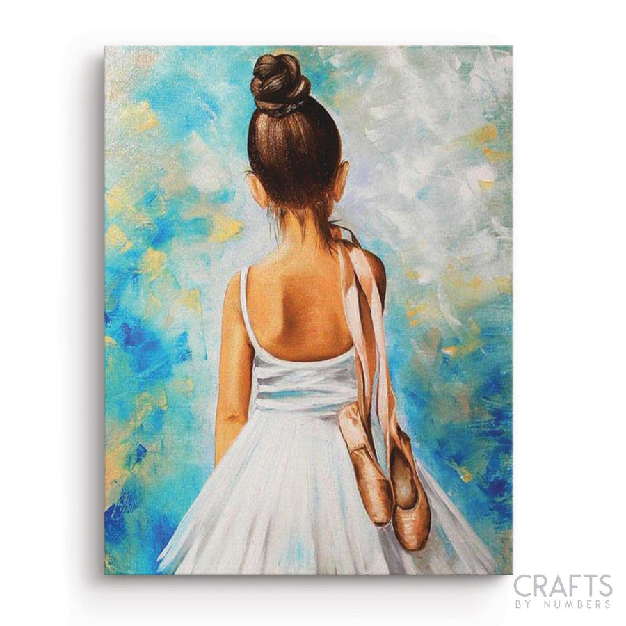 Little Beautiful Girl Ballerina - Crafty By Numbers - Paint by Numbers - Paint by Numbers for Adults - Painting - Canvas - Custom Paint by Numbers