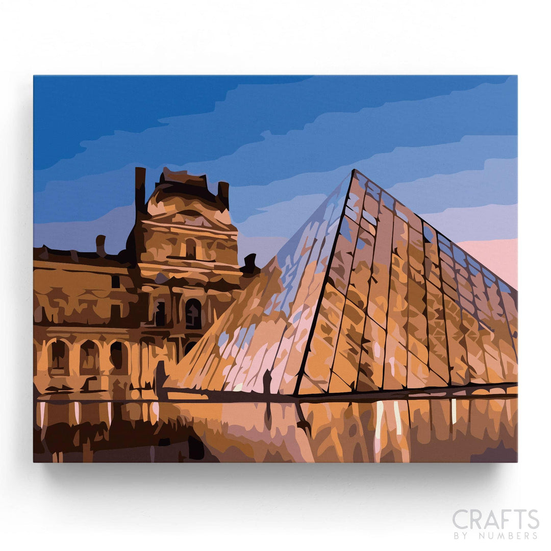 Louvre Paris Pyramid - Crafty By Numbers - Paint by Numbers - Paint by Numbers for Adults - Painting - Canvas - Custom Paint by Numbers